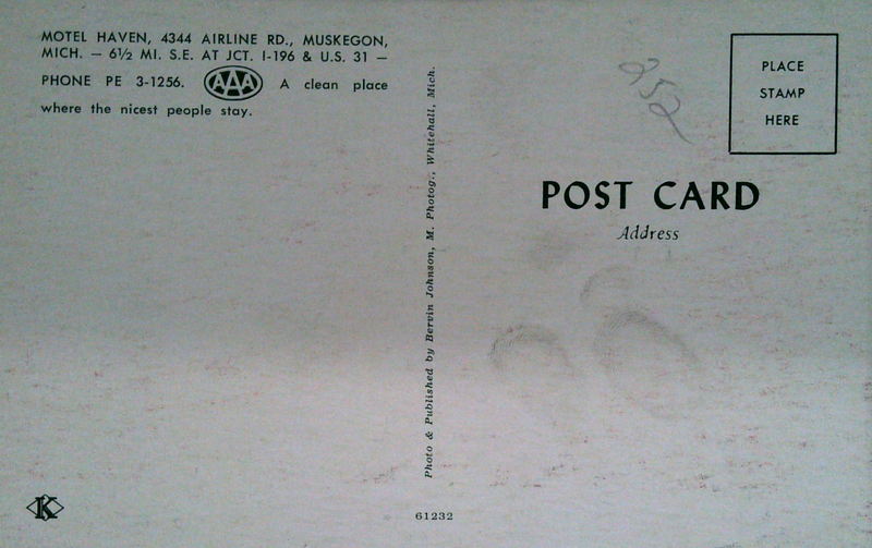 Airline Motel (Motel Haven) - Old Postcard (newer photo)